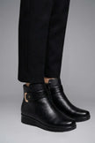Freya | Women's Leather Ankle Zip Buckle Sole Boots with Comfortable Casual