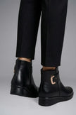 Freya | Women's Leather Ankle Zip Buckle Sole Boots with Comfortable Casual