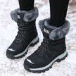 Suze | Women's Leather Waterproof Lace Up Fur Trimmed Boots with Comfortable