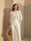Ribbed Wool Cardigan Women Chunky Knit Winter
