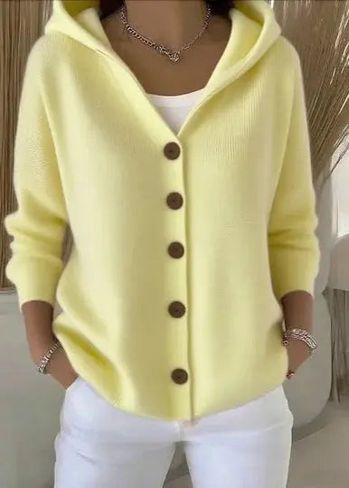 Abigail | Women's Hooded Button Front Cardigan with Cozy Classic for Layering