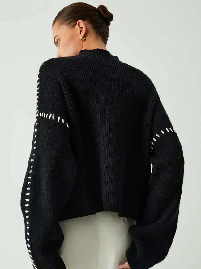 Nia | Women's Tailored Oversized Knit Sweater Pullover with Cozy for Layering