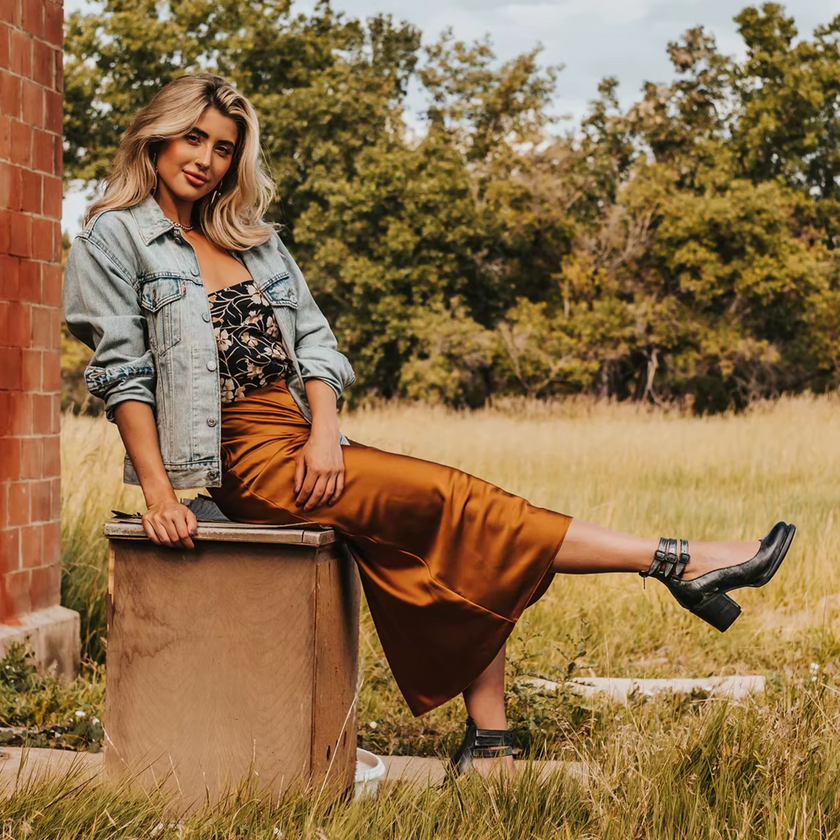 Camille | Women's Distressed Block-Heel Booties