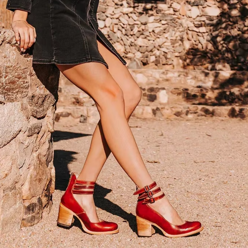 Camille | Women's Distressed Block-Heel Booties