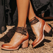 Camille | Women's Distressed Block-Heel Booties