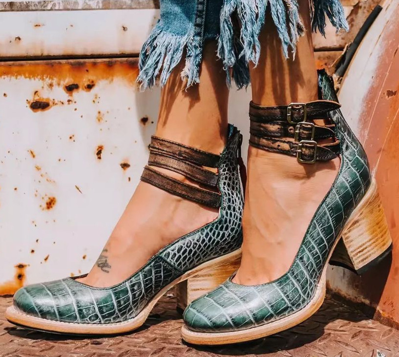 Camille | Women's Distressed Block-Heel Booties