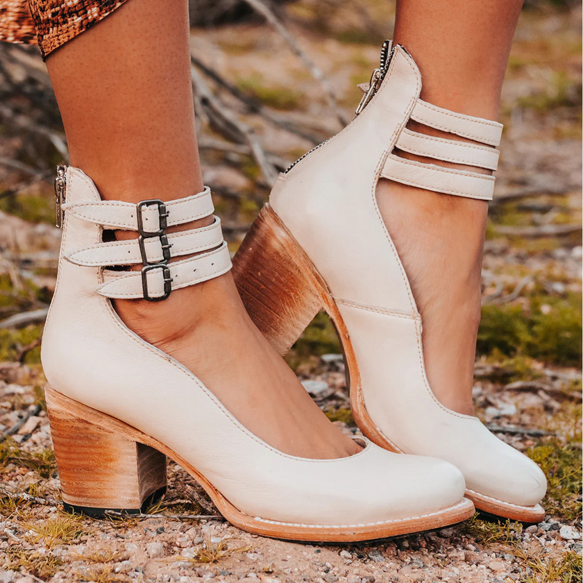 Camille | Women's Distressed Block-Heel Booties