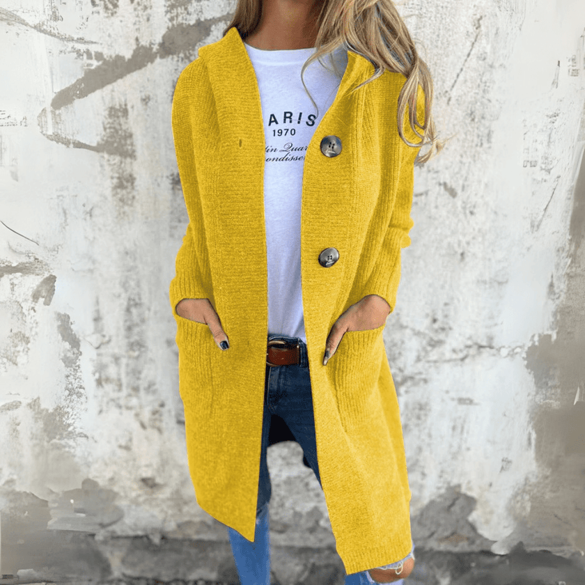 Willemijn | Women's Long Stand-Collar Collared Cardigan