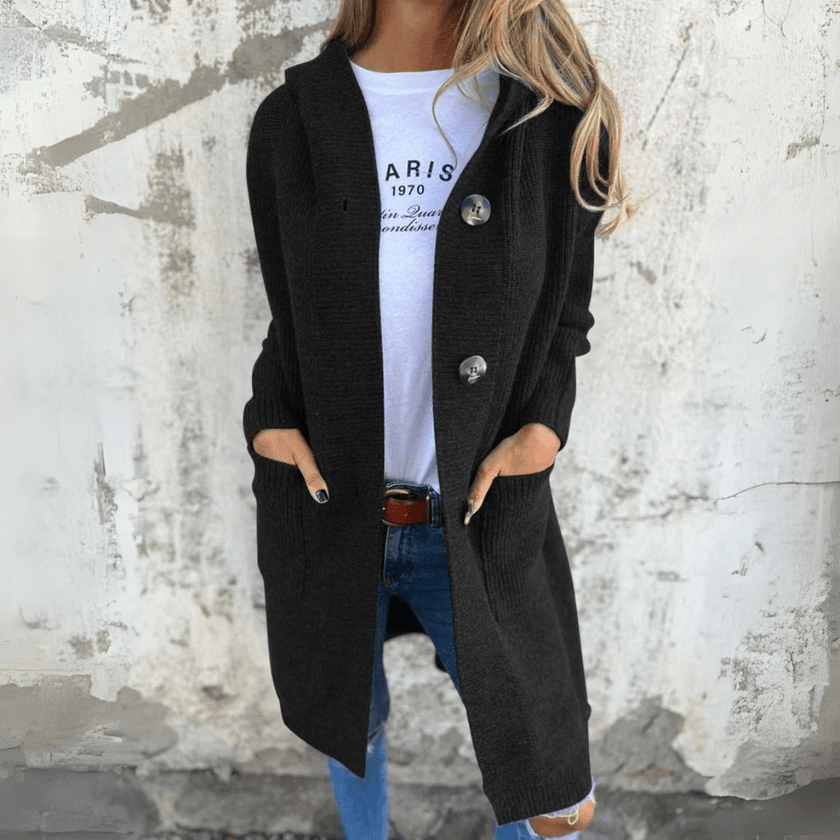 Willemijn | Women's Long Stand-Collar Collared Cardigan