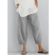 FJØRNA women's lightweight summer dress with tapered harem style, elastic waist, cropped length, perfect for warm weather.
