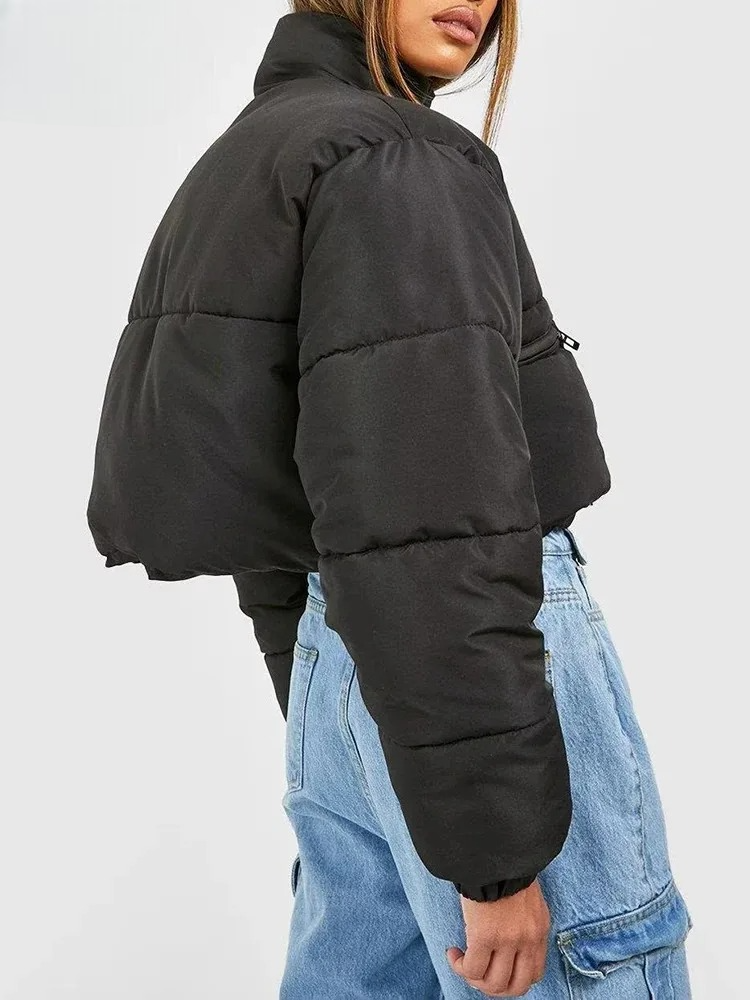 Cropped Jacket Women Oversized Relaxed Fit