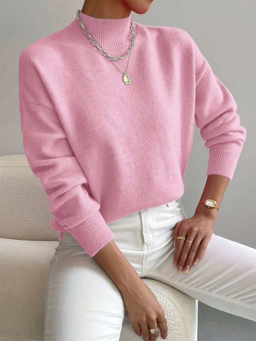 Fiona | Women's Elegant Cozy Relaxed Fit Knit Sweater with Minimalist for Layering