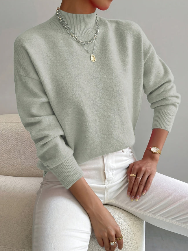 Fiona | Women's Elegant Cozy Relaxed Fit Knit Sweater with Minimalist for Layering