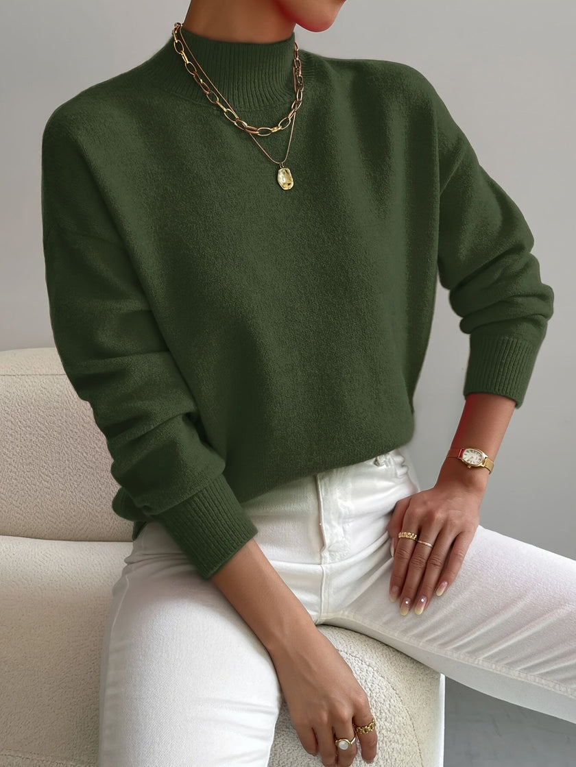 Fiona | Women's Elegant Cozy Relaxed Fit Knit Sweater with Minimalist for Layering