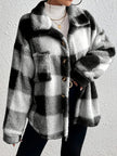 Bronwyn | Women's Plaid Oversized Button-Up Fleece Jacket