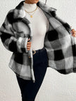 Bronwyn | Women's Plaid Oversized Button-Up Fleece Jacket