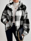 Bronwyn | Women's Plaid Oversized Button-Up Fleece Jacket