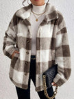 Bronwyn | Women's Plaid Oversized Button-Up Fleece Jacket