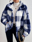 Bronwyn | Women's Plaid Oversized Button-Up Fleece Jacket