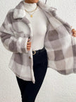 Bronwyn | Women's Plaid Oversized Button-Up Fleece Jacket