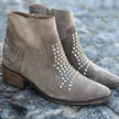 Men's | Women's Studded Ankle Block Heel Side Zip with Pointed-Toe Comfortable