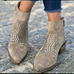 Men's | Women's Studded Ankle Block Heel Side Zip with Pointed-Toe Comfortable