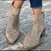 Men's | Women's Studded Ankle Block Heel Side Zip with Pointed-Toe Comfortable