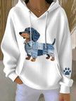 Men's | Women's Ribbed Patchwork V-Neck Hooded Sweater Pullover with Knit Cozy