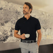 FJØRNA vegan leather ratchet belt for men, adjustable unisex belt with modern design and metal buckle, stylish and eco-friendly accessory.