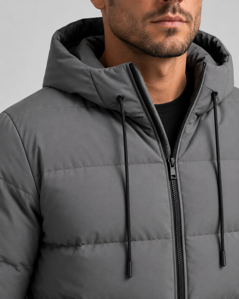 James | Hooded Zip-Up Puffer Jacket for Men