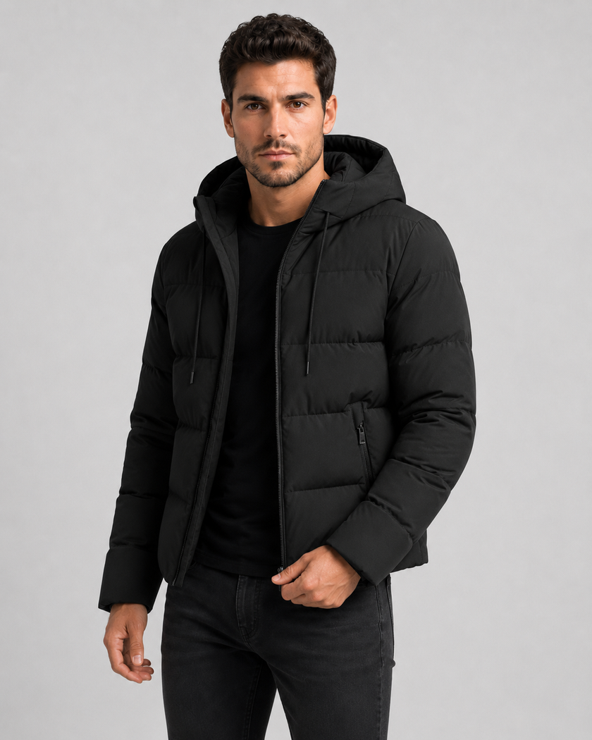 James | Hooded Zip-Up Puffer Jacket for Men