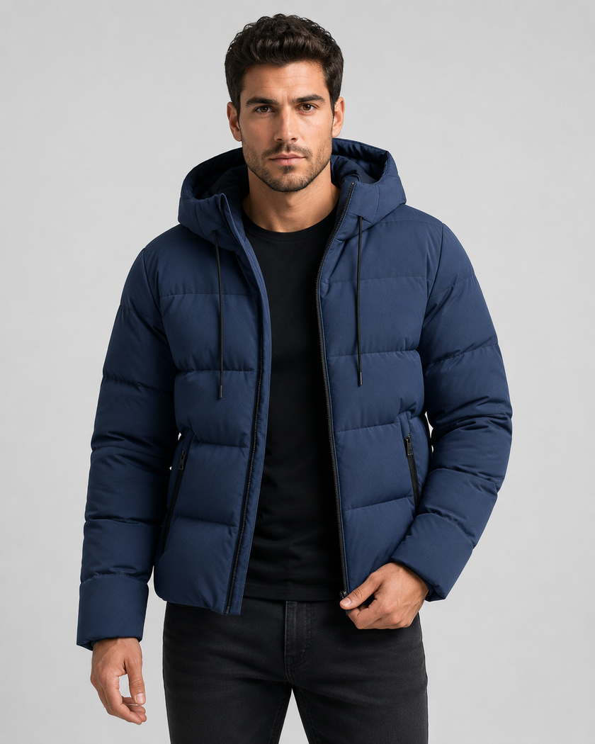 James | Hooded Zip-Up Puffer Jacket for Men