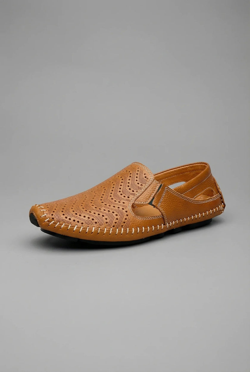 Mason | Men's Perforated Slip-On Breathable Hand-Stitched Loafers
