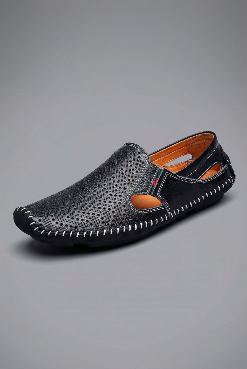 Mason | Men's Perforated Slip-On Breathable Hand-Stitched Loafers