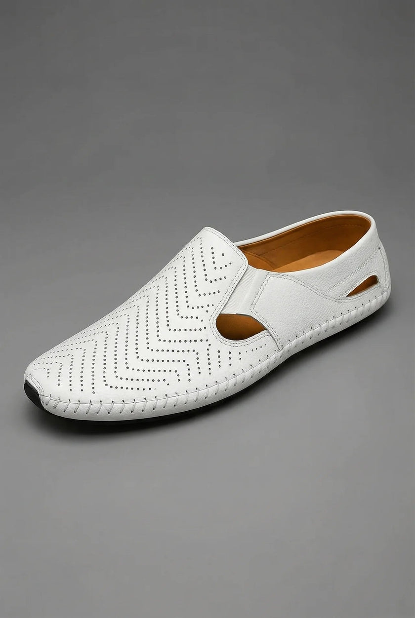 Mason | Men's Perforated Slip-On Breathable Hand-Stitched Loafers