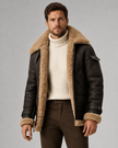 Owen | Faux Leather Aviator Jacket for Men