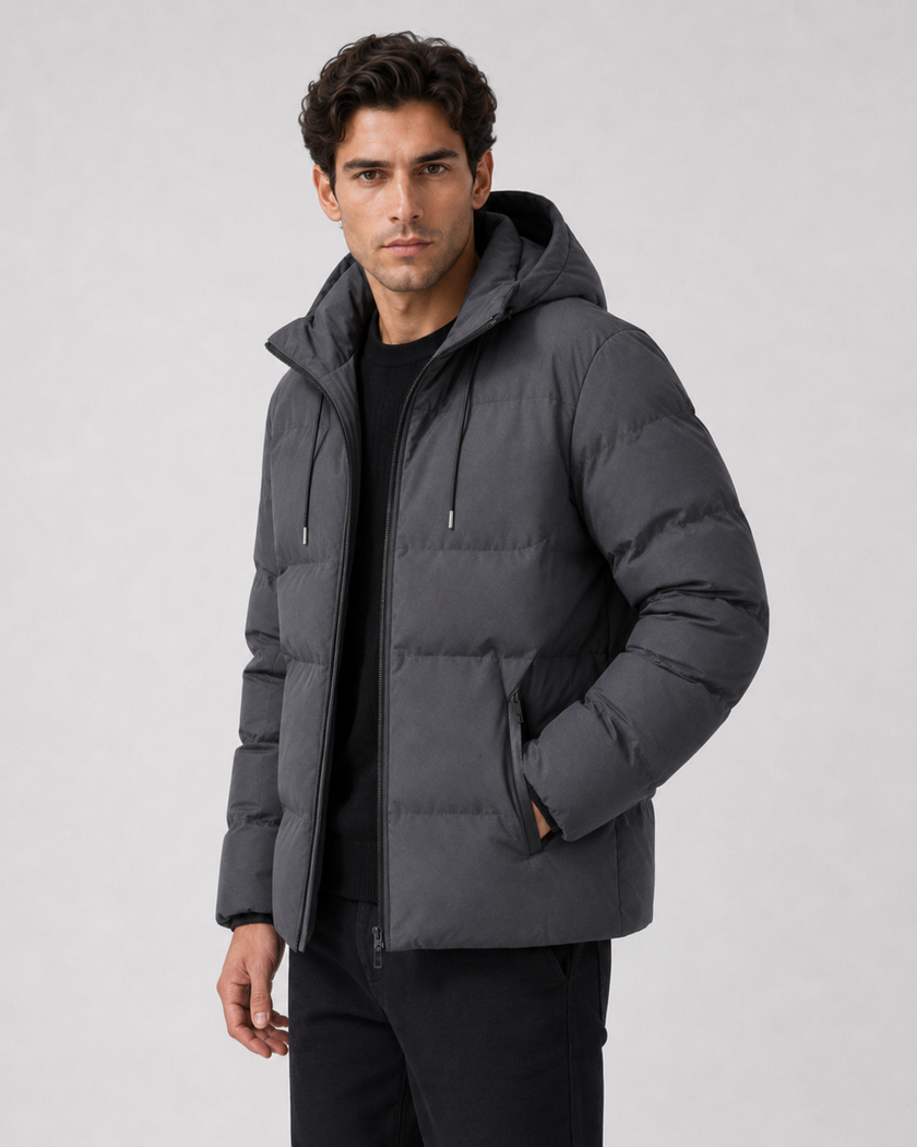William | Hooded Zip-Up Puffer Jacket for Men