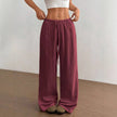 FJØRNA women's lightweight summer wide-leg trousers with drawstring elastic waist, casual and comfortable for warm weather.