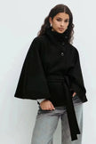 Cape Coat Belted Structured Draped Poncho Wrap Winter Cape | Alicia