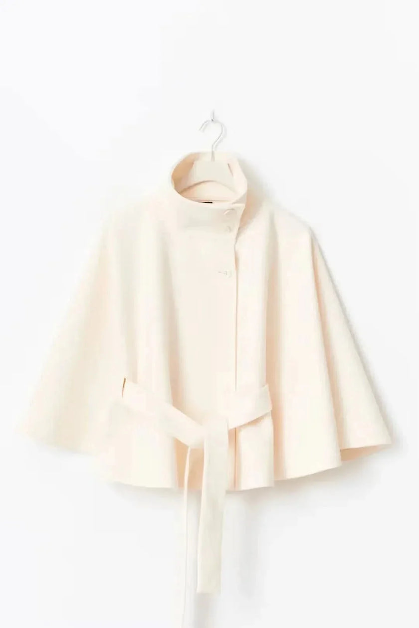Cape Coat Belted Structured Draped Poncho Wrap Winter Cape | Alicia