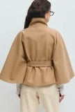 Cape Coat Belted Structured Draped Poncho Wrap Winter Cape | Alicia