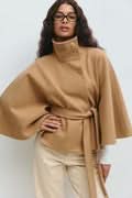 Cape Coat Belted Structured Draped Poncho Wrap Winter Cape | Alicia
