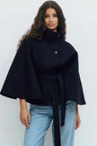 Cape Coat Belted Structured Draped Poncho Wrap Winter Cape | Alicia