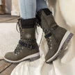 Wren | Women's Mid-Calf Lace-Up Knit-Cuff Combat Boots