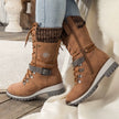 Wren | Women's Mid-Calf Lace-Up Knit-Cuff Combat Boots