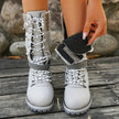 Wren | Women's Mid-Calf Lace-Up Knit-Cuff Combat Boots