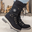 Wren | Women's Mid-Calf Lace-Up Knit-Cuff Combat Boots
