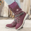 Wren | Women's Mid-Calf Lace-Up Knit-Cuff Combat Boots