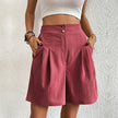 FJØRNA women's lightweight summer shorts with high waist and wide-leg design, shown in soft fabric on a neutral background.