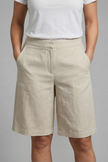 FJØRNA women's high waist knee-length summer shorts with drawstring, lightweight and comfortable for warm weather.